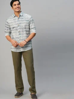 Women Cottonworld Print | Print^Men's Cotton Batik Printed Slim Fit Shirt