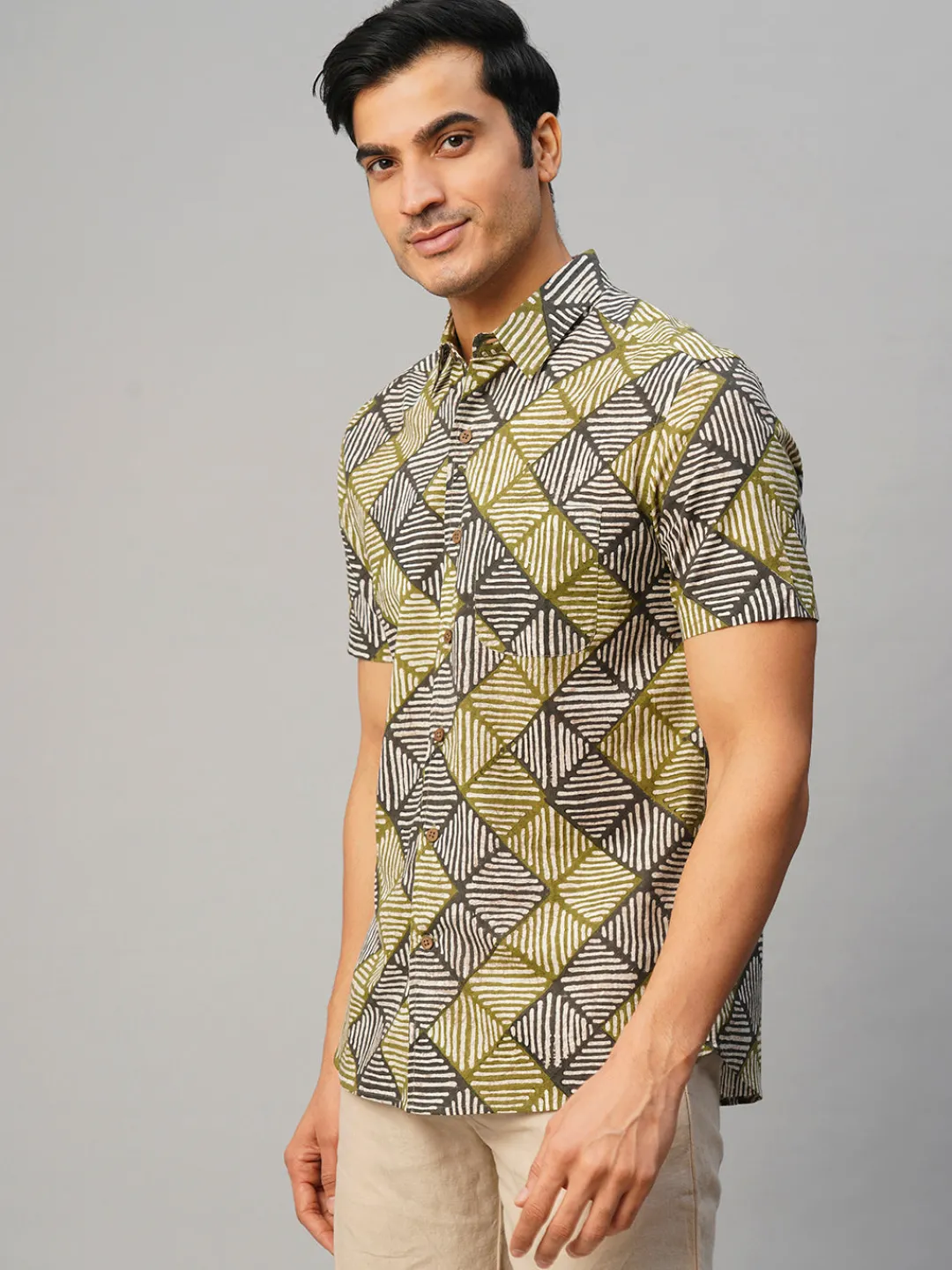 Women Cottonworld Print | Print^Men's Cotton Batik Printed Regular Fit Shirt