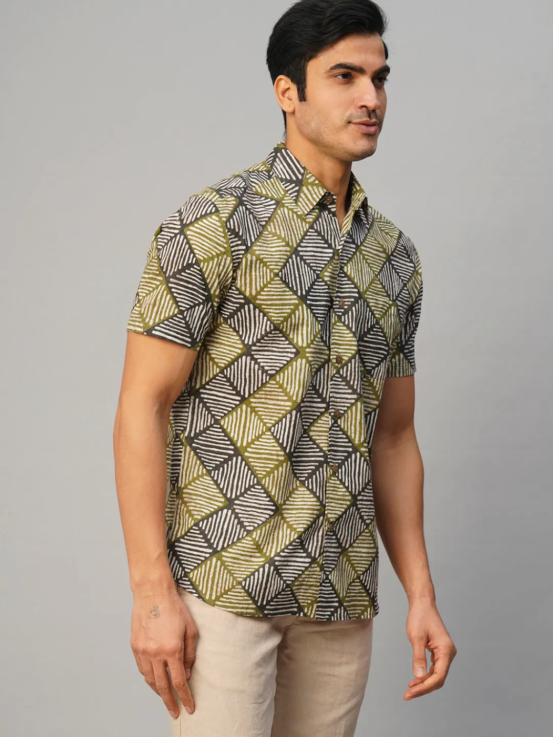 Women Cottonworld Print | Print^Men's Cotton Batik Printed Regular Fit Shirt