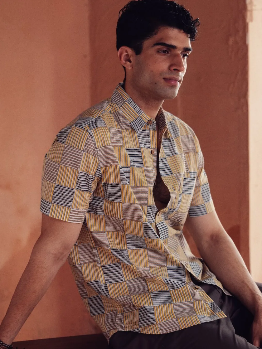 Women Cottonworld Print | Print^Men's Cotton Hand Block Printed Regular Fit Shirt