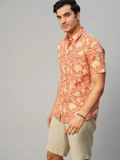Women Cottonworld Print | Print^Men's Cotton Hand Block Printed Regular Fit Shirt