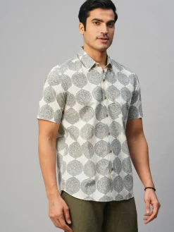 Women Cottonworld Print | Print^Men's Cotton Hand Block Printed Regular Fit Shirt