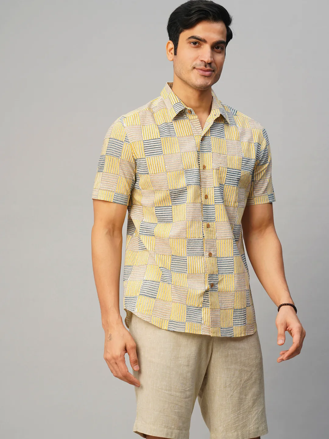 Women Cottonworld Print | Print^Men's Cotton Hand Block Printed Regular Fit Shirt