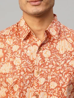 Women Cottonworld Print | Print^Men's Cotton Hand Block Printed Regular Fit Shirt