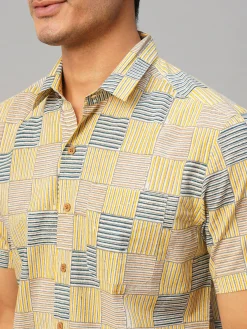 Women Cottonworld Print | Print^Men's Cotton Hand Block Printed Regular Fit Shirt