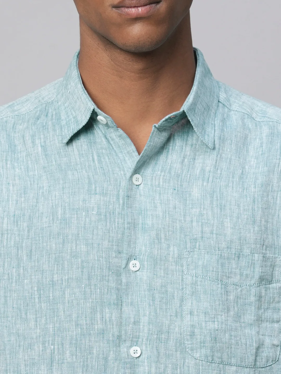 Women Cottonworld 100% Linen Shirts | 100% Linen Shirts^Men's Dark Blue 100% Linen Regular Fit Long Sleeved Shirt