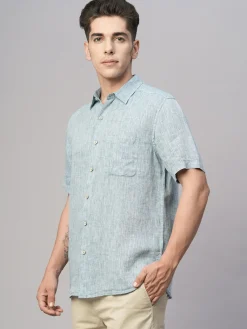 Women Cottonworld 100% Linen Shirts | 100% Linen Shirts^Men's 100% Linen Regular Fit Shirt