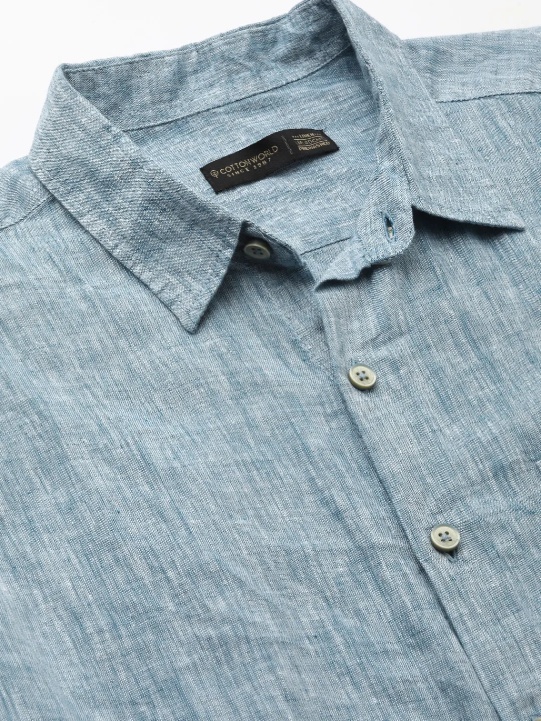 Women Cottonworld 100% Linen Shirts | 100% Linen Shirts^Men's 100% Linen Regular Fit Shirt