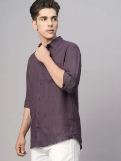 Women Cottonworld 100% Linen Shirts | 100% Linen Shirts^Men's 100% Linen Regular Fit Shirt