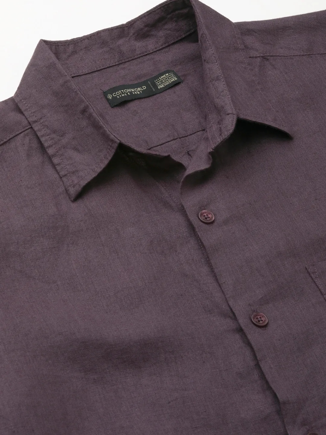 Women Cottonworld 100% Linen Shirts | 100% Linen Shirts^Men's 100% Linen Regular Fit Shirt