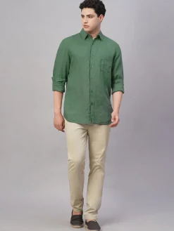 Women Cottonworld 100% Linen Shirts | 100% Linen Shirts^Men's 100% Linen Regular Fit Shirt
