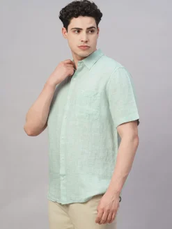 Women Cottonworld 100% Linen Shirts | 100% Linen Shirts^Men's 100% Linen Regular Fit Shirt