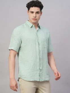 Women Cottonworld 100% Linen Shirts | 100% Linen Shirts^Men's 100% Linen Regular Fit Shirt