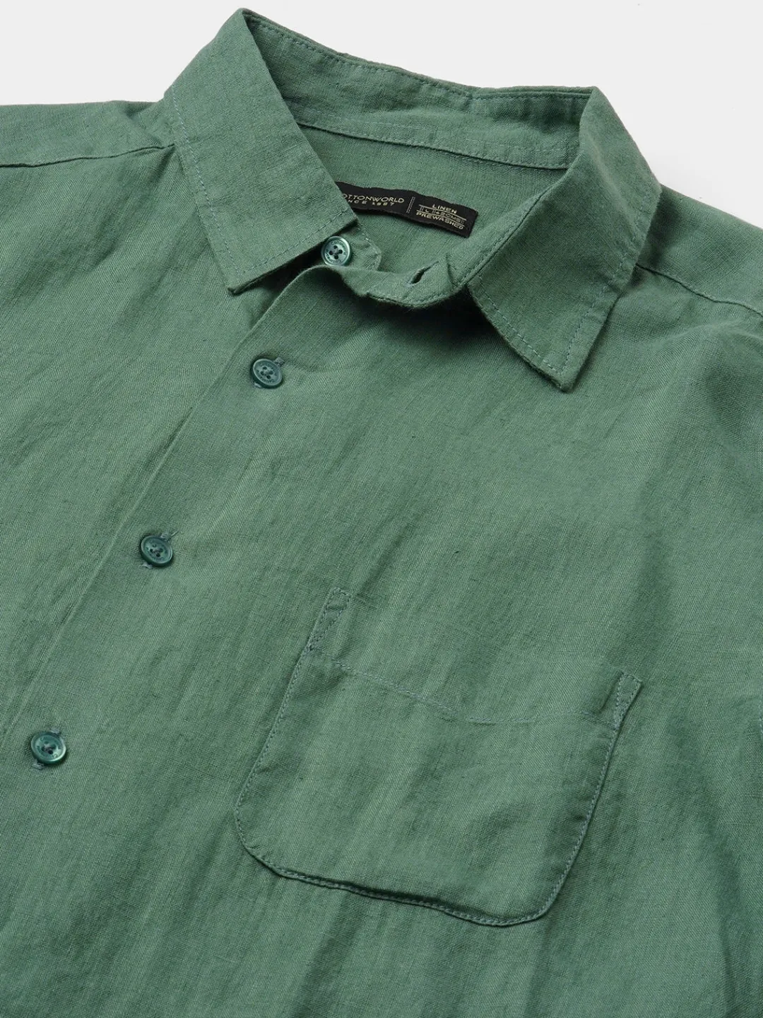 Women Cottonworld 100% Linen Shirts | 100% Linen Shirts^Men's 100% Linen Regular Fit Shirt
