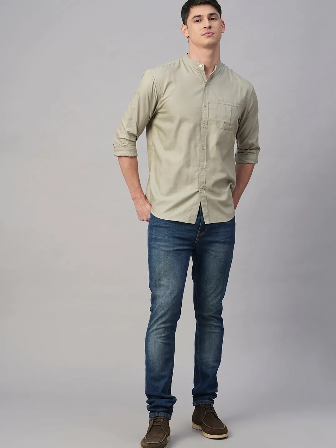 Women Cottonworld Solid | Solid^Men's Cotton Modal Regular Fit Shirt