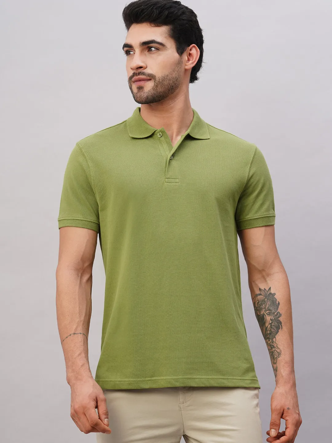 Cottonworld Regular Fit | Polo^Men's Cotton Regular Fit Tshirt