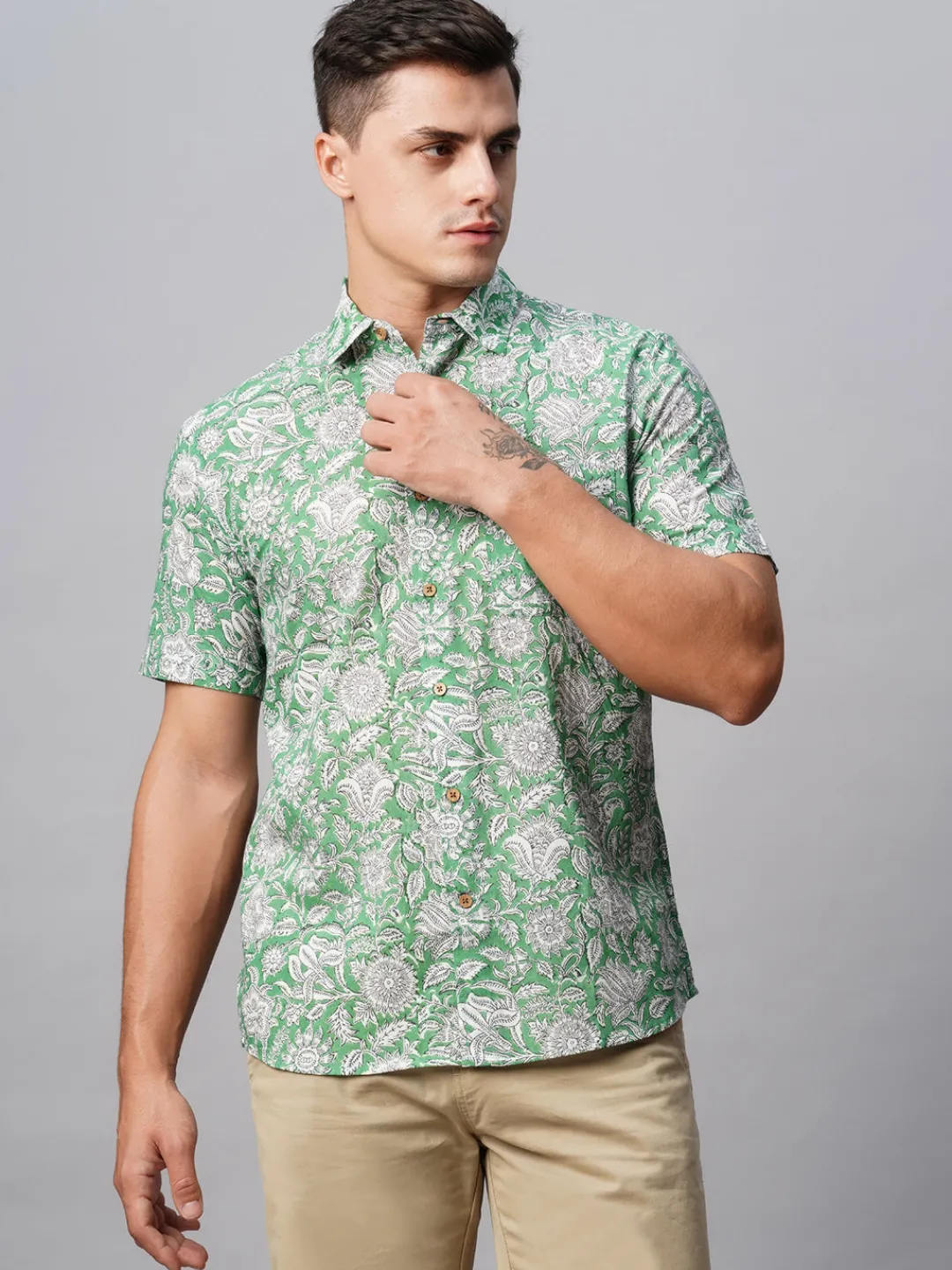 Women Cottonworld Print | Print^Men's Cotton Regular Fit Printed Shirt