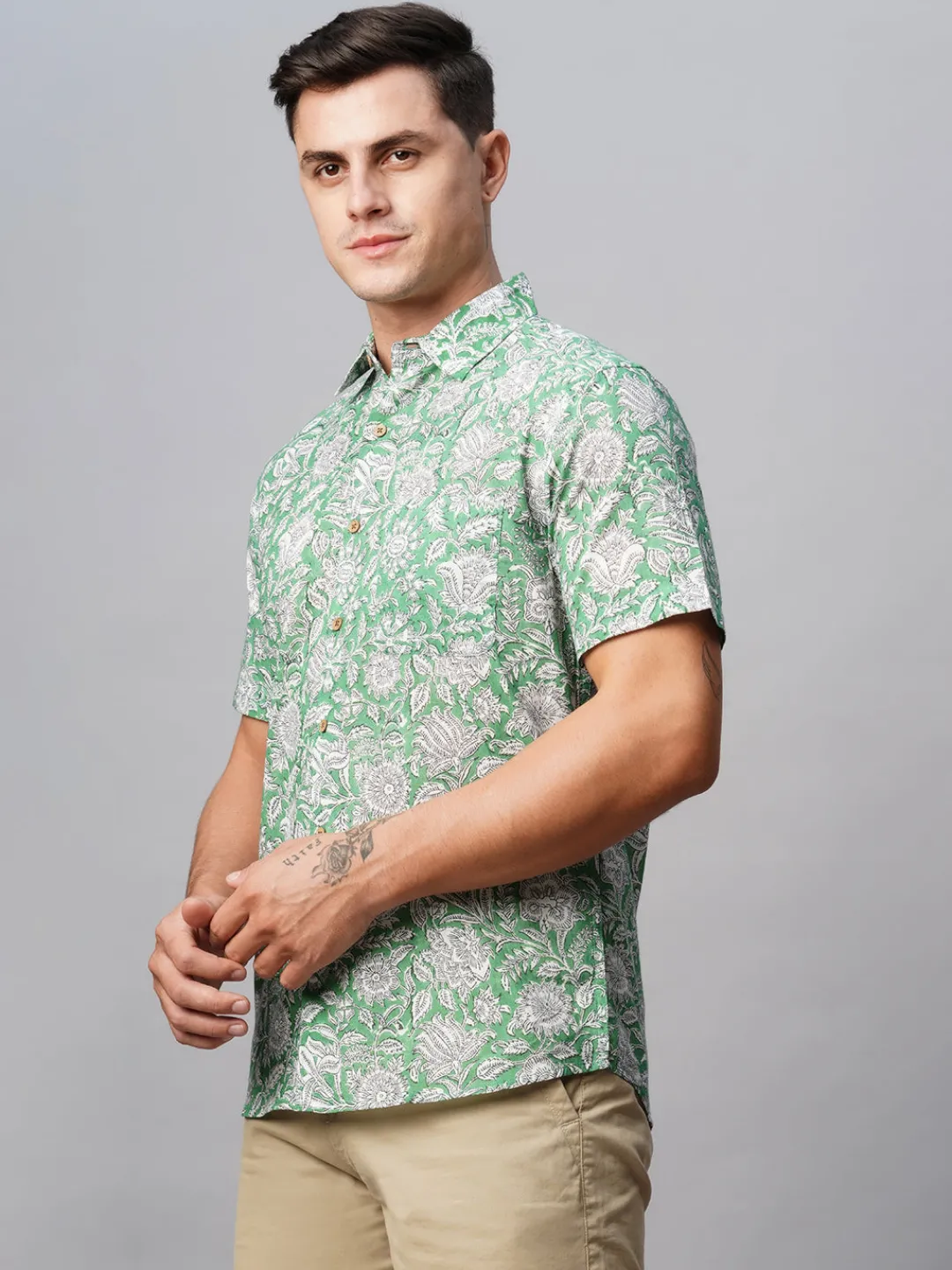 Women Cottonworld Print | Print^Men's Cotton Regular Fit Printed Shirt
