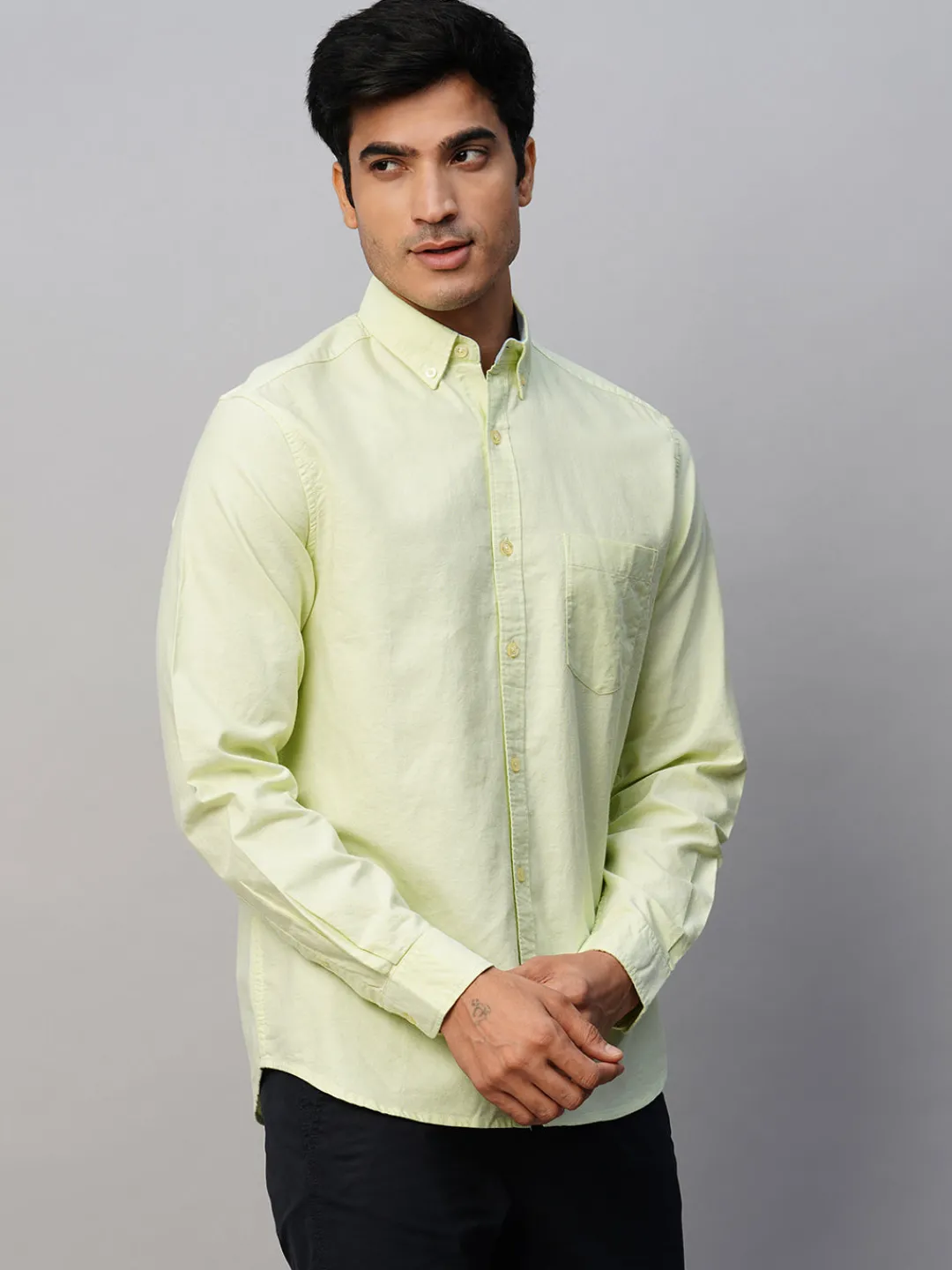 Women Cottonworld Solid | Solid^Men's Cotton Regular Fit Shirt
