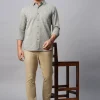 Women Cottonworld Shirts | Shirts^Men's Linen Cotton Regular Fit Striped Shirt