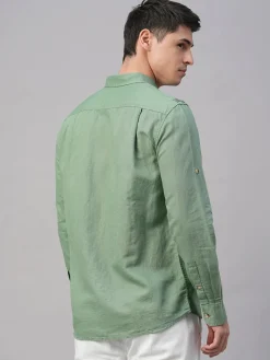 Women Cottonworld Shirts | Shirts^Men's Linen Cotton Regular Fit Shirt