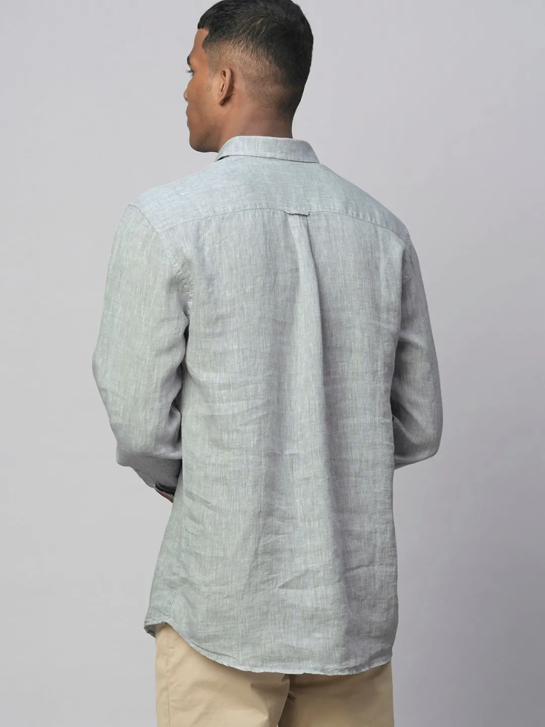 Women Cottonworld 100% Linen Shirts | 100% Linen Shirts^Men's 100% Linen Linen Regular Fit Long Sleeved Shirt