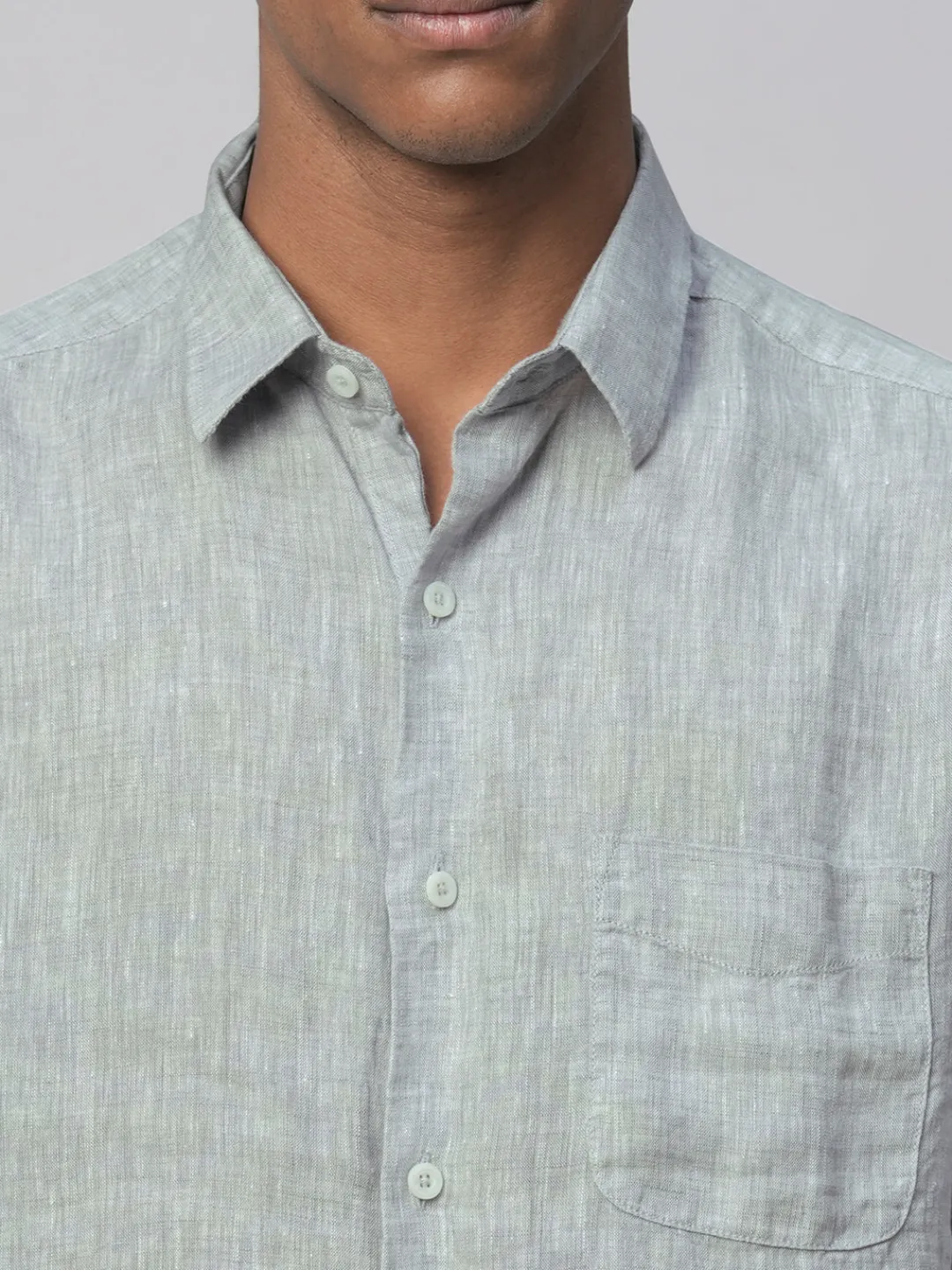 Women Cottonworld 100% Linen Shirts | 100% Linen Shirts^Men's 100% Linen Linen Regular Fit Long Sleeved Shirt