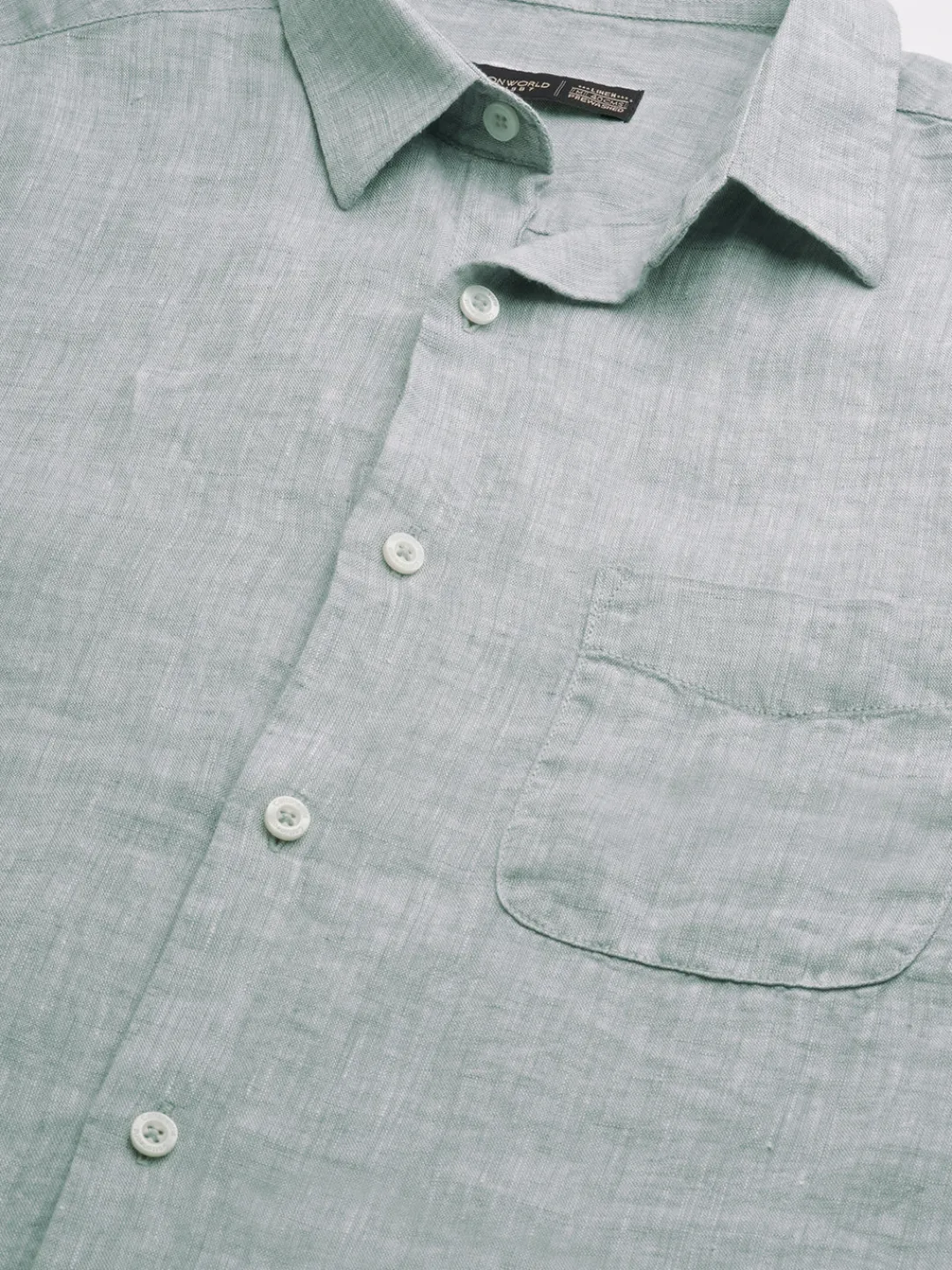 Women Cottonworld 100% Linen Shirts | 100% Linen Shirts^Men's 100% Linen Linen Regular Fit Long Sleeved Shirt