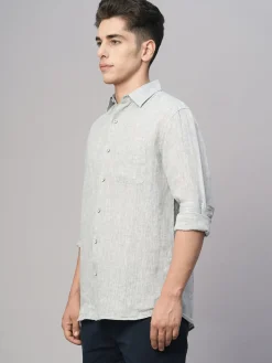Women Cottonworld 100% Linen Shirts | 100% Linen Shirts^Men's 100% Linen Regular Fit Shirt