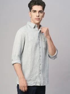 Women Cottonworld 100% Linen Shirts | 100% Linen Shirts^Men's 100% Linen Regular Fit Shirt