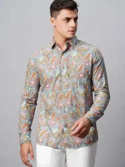 Women Cottonworld Print | Print^Men's Cotton Regular Fit Printed Shirt