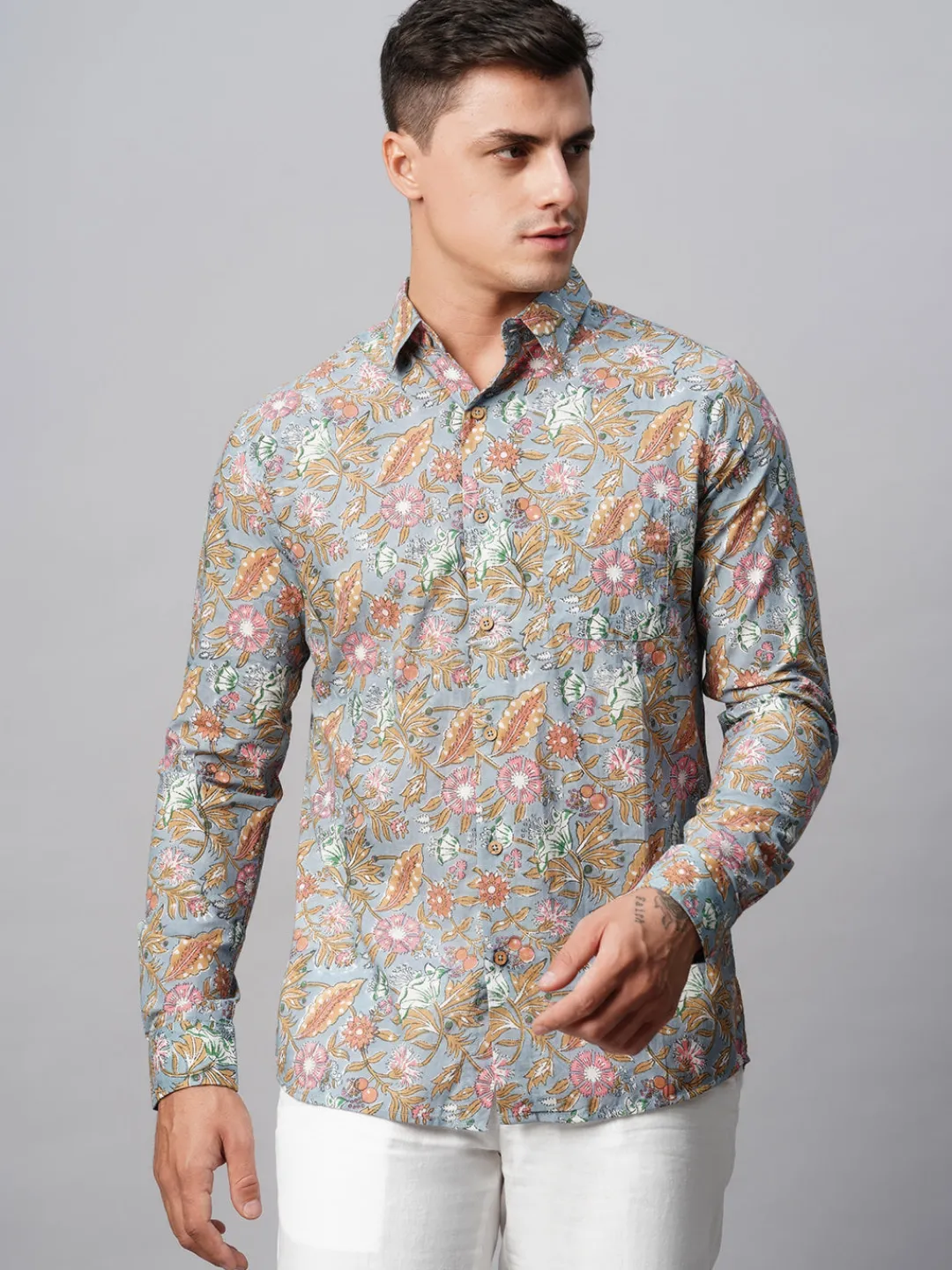 Women Cottonworld Print | Print^Men's Cotton Regular Fit Printed Shirt