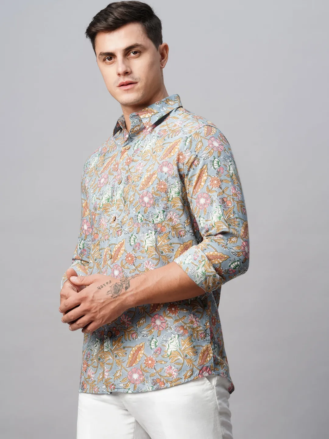 Women Cottonworld Print | Print^Men's Cotton Regular Fit Printed Shirt