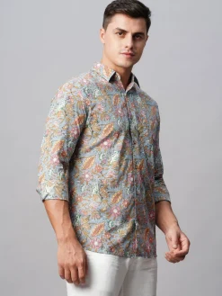 Women Cottonworld Print | Print^Men's Cotton Regular Fit Printed Shirt