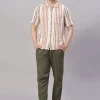 Women Cottonworld Striped | Striped^Men's 100% Cotton Regular Fit Shirt