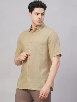 Women Cottonworld 100% Linen Shirts | 100% Linen Shirts^Men's 100% Linen Regular Fit Shirt