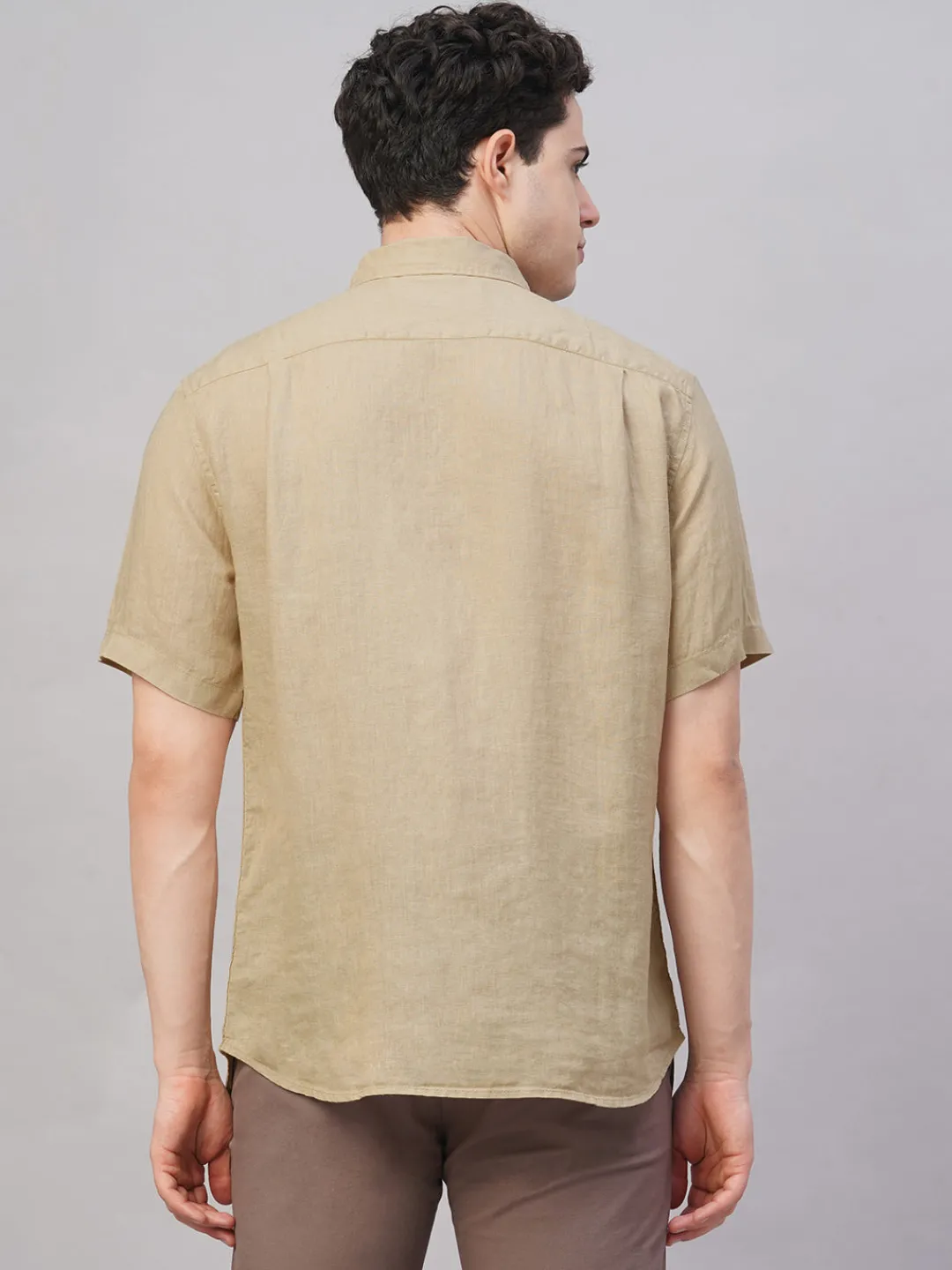 Women Cottonworld 100% Linen Shirts | 100% Linen Shirts^Men's 100% Linen Regular Fit Shirt