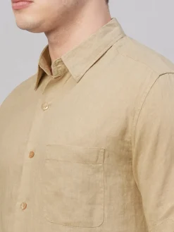 Women Cottonworld 100% Linen Shirts | 100% Linen Shirts^Men's 100% Linen Regular Fit Shirt