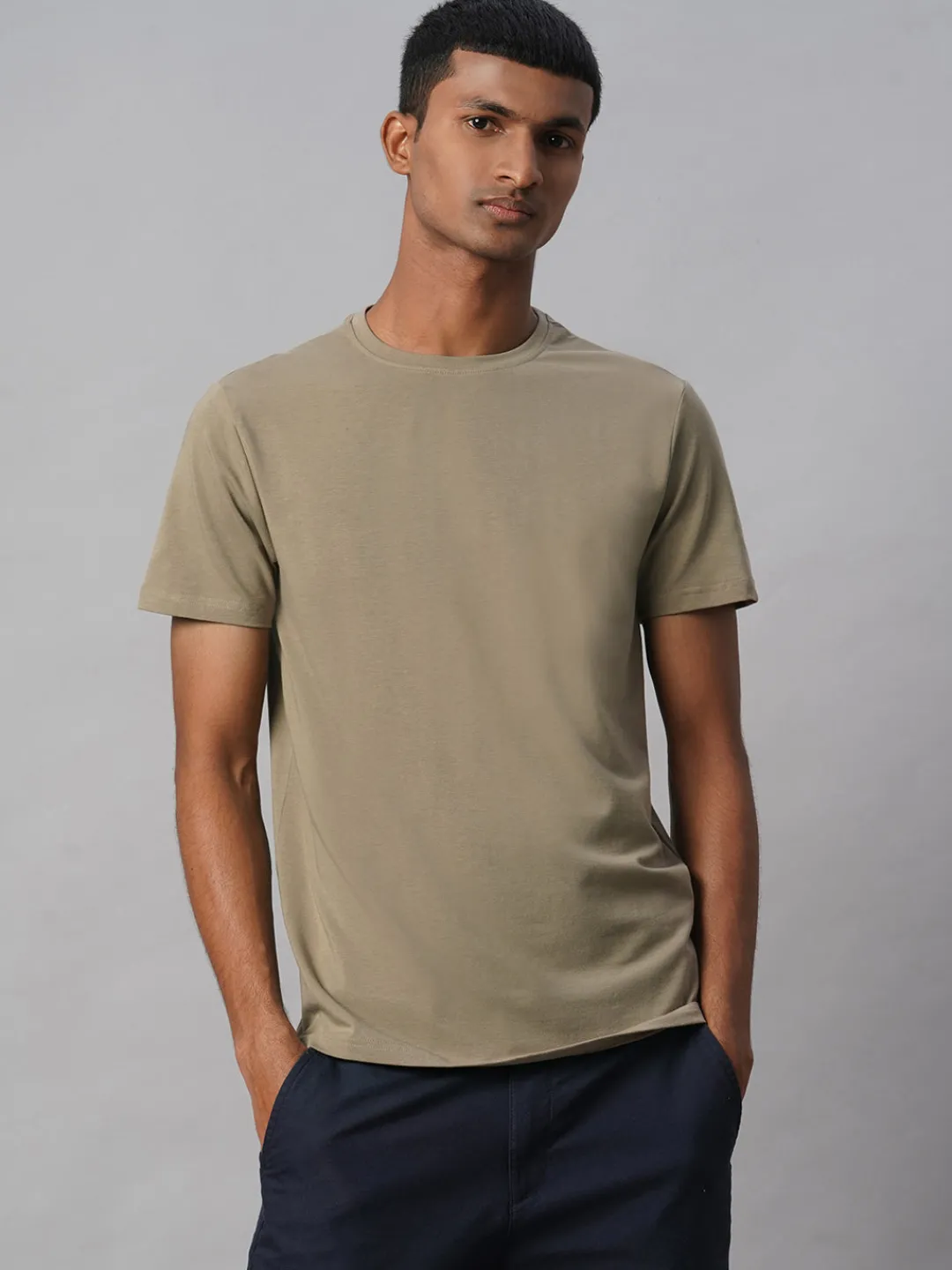 Cottonworld Men | Regular Fit^Men's Cotton Bamboo Elastane Regular Fit Tshirt