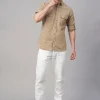 Women Cottonworld Solid | Solid^Men's Linen Cotton Regular Fit Shirt