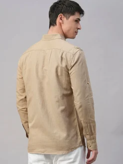 Women Cottonworld Solid | Solid^Men's Linen Cotton Regular Fit Shirt