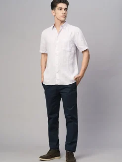 Women Cottonworld 100% Linen Shirts | 100% Linen Shirts^Men's 100% Linen Regular Fit Shirt