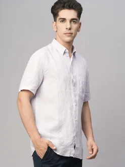 Women Cottonworld 100% Linen Shirts | 100% Linen Shirts^Men's 100% Linen Regular Fit Shirt