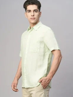 Women Cottonworld 100% Linen Shirts | 100% Linen Shirts^Men's 100% Linen Regular Fit Shirt