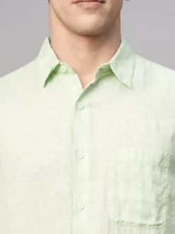 Women Cottonworld 100% Linen Shirts | 100% Linen Shirts^Men's 100% Linen Regular Fit Shirt