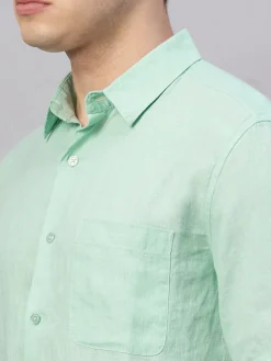 Women Cottonworld 100% Linen Shirts | 100% Linen Shirts^Men's 100% Linen Regular Fit Shirt