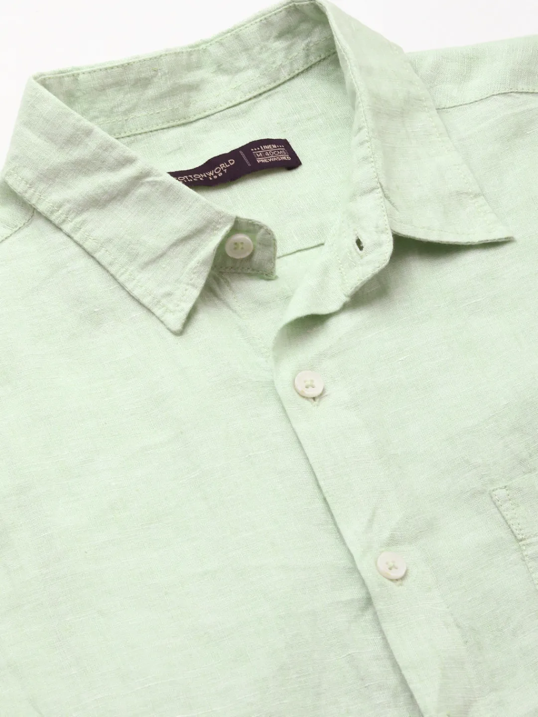 Women Cottonworld 100% Linen Shirts | 100% Linen Shirts^Men's 100% Linen Regular Fit Shirt