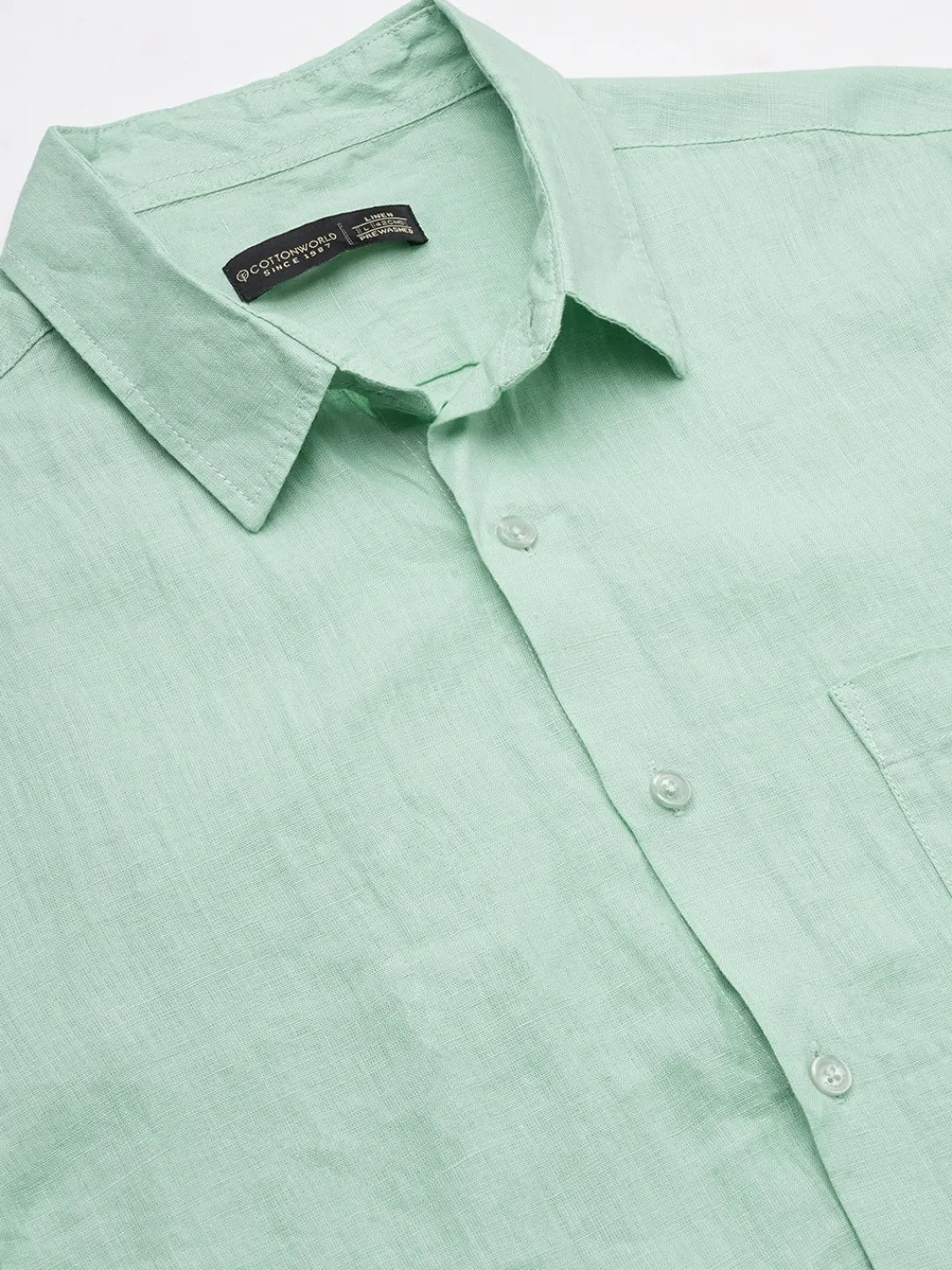 Women Cottonworld 100% Linen Shirts | 100% Linen Shirts^Men's 100% Linen Regular Fit Shirt