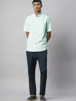 Women Cottonworld Solid | Solid^Men's Oxford 100% Cotton Regular Fit Shirt