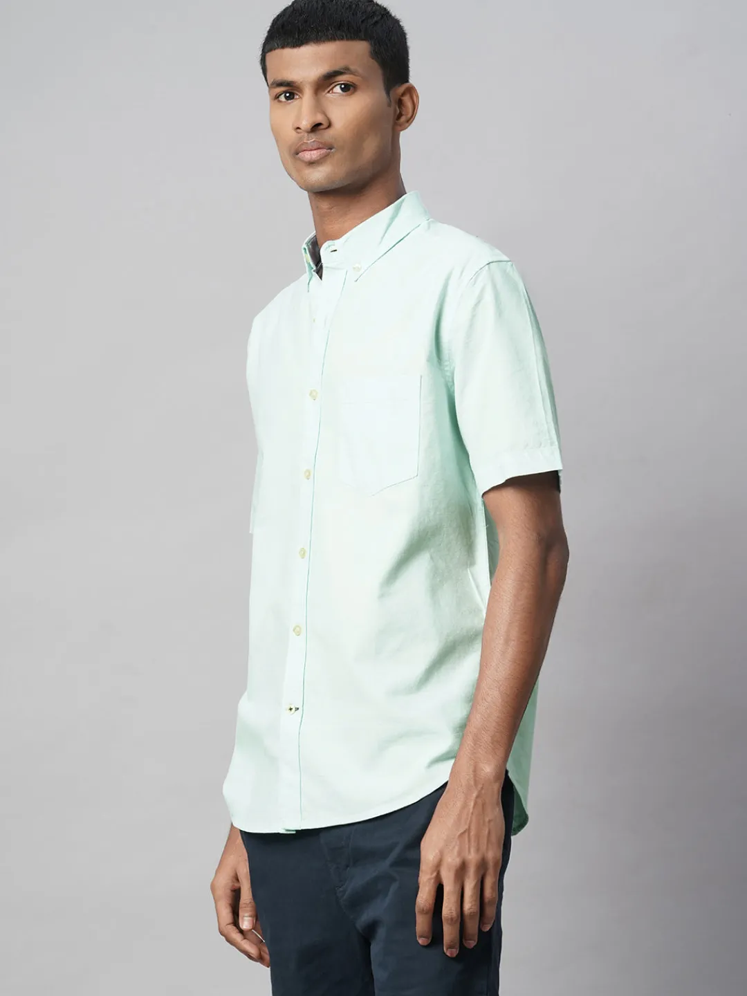 Women Cottonworld Solid | Solid^Men's Oxford 100% Cotton Regular Fit Shirt
